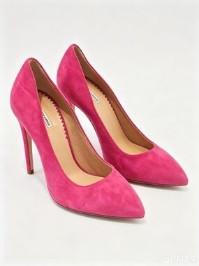 Emporio Armani  Pink Suede Pointed-Toe High Heels